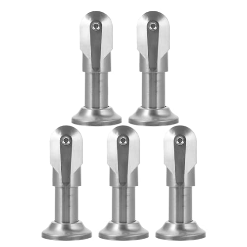 Veemoon Soporte para Patas de Mampara de Baño 5 Piezas de Acero Inoxidable para Partición de Inodoro, Accesorios Resistentes para Baños Públicos E Industriales, Herrajes de