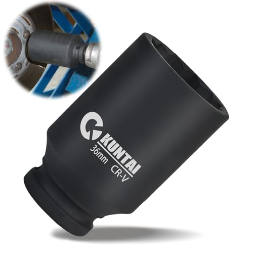 Raxfekro 36mm nuss 1/2 zoll Vielzahn schlagschrauber | 12 Kant | 12 5 mm (1/2) | CR-MO Zum einfachen Entfernen von Achsmuttern