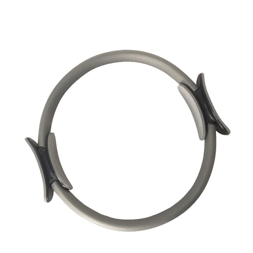 wisoolkic Aro de Pilates Premium, Herramienta para Ejercicio de Cuerpo Completo para Mujeres y niñas, círculo mágico de Fitness para Entrenamiento físico, Anillo de Yoga PP, Gris