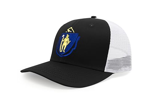 Image of International Tie State Hat for Men and Women, Adjustable Snapback Trucker Baseball Cap with Embroidered Patch