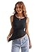 Eachyes Womens Boat Neck Tank Tops Sleeveless Slim Fit Shirts Summer Going Out Y2K Fashion Outfit Clothes Black Medium