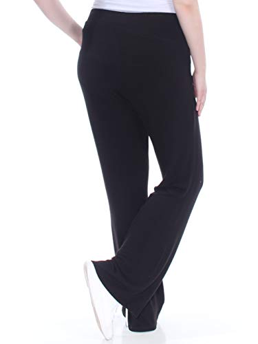 GUESS Womens Opal High-Waist Wide Calf Pants Black L2