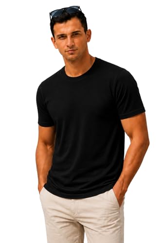 Image of Men's Solid Cotton T-Shirt Pack of 3 | Breathable Round Neck Combo | Half Sleeve | Solid-Regular Fit Casual Wear