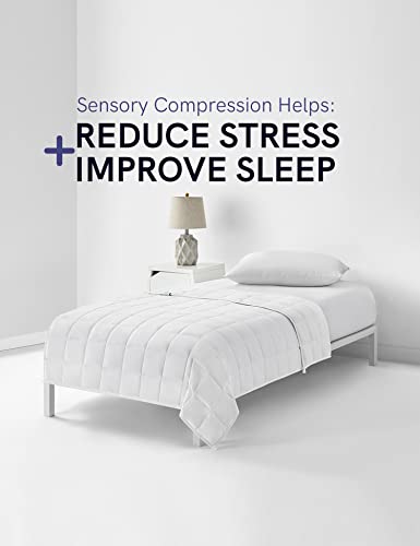 YnM Kids Weighted Blanket, Oeko-Tex Certified Breathable Cotton Material with Premium Glass Beads (White, 41''x60'' 7lbs), Suit for One Person(~60lb) Use on Twin Bed