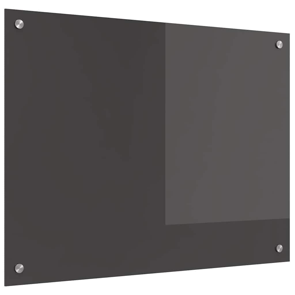 Tomostar Crédence de Cuisine en Verre, Fond de Hotte Protection Contre éclaboussures Dosseret de Cuisine Gris foncé 80x60 cm Verre trempé