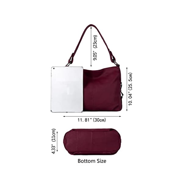 YALUXE Women's Stylish Genuine Leather Tote Travel Shoulder Bag Handle Bags for Women - Image 8