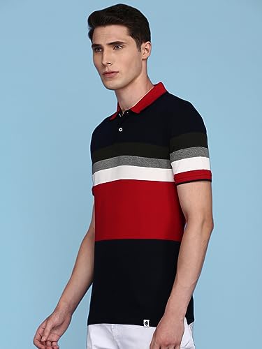 Image of ONN Men's Regular Fit Polo Neck Half Sleeve Striper T-Shirt | T-Shirt for Men