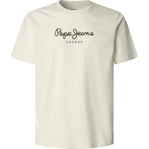 Pepe Jeans Eggo N Camiseta para Hombre, Beige (Blanco Marfil), XL, Beige (Blanco Marfil), XL