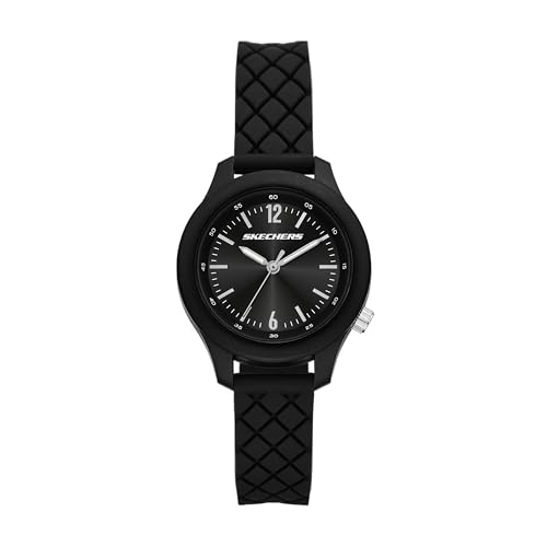 Skechers Bayley SR6385 montre noire à aiguilles et bracelet silicone