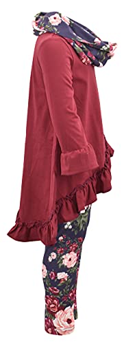 Image of Unique Baby Girls Kids Toddler 3pc Outfit Set Long Sleeve Cotton Blend Tunic Top Leggings and Scarf