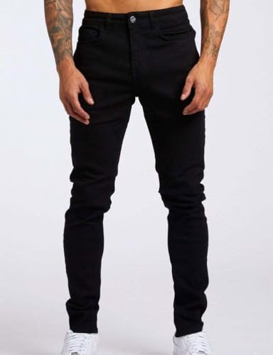 Mywinway Skinny Jeans for Men Spring Summer Stretch Tapered Leg Slim Fit Distressed Classic Denim Pants Trousers2