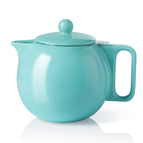 Sweejar Ceramic Teapot With Infuser, 40 Ounce, Porcelain Tea Pots For Loose Leaf Tea, With Stainless Steel Strainer And Lid For Gift, Party, Family, Thanksgiving, Christmas, (Turquoise) #TOP17