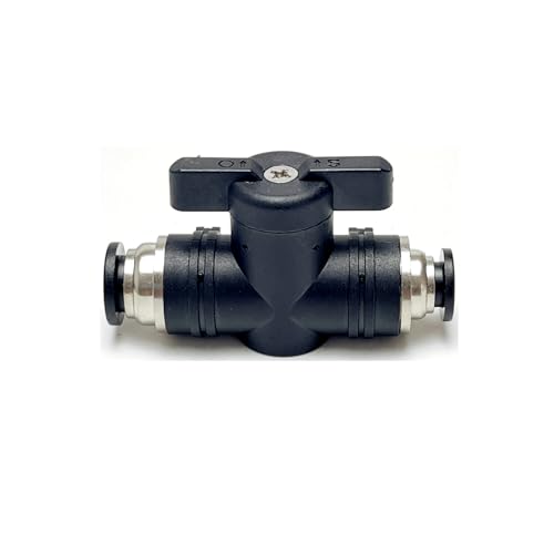 VETLEY PNEUMATIC Ball Valve 1/4 Inch Tube OD Push to Connect Fitting for control equipment on and off Air Flow Control Valve BVU-1/4(Pack of 1)
