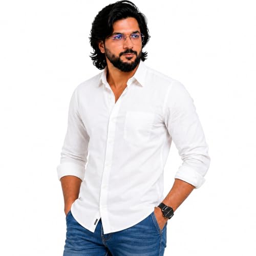 Image of MCAVOY Men's 100% Pure Cotton Shirt | Regular Fit Full Sleeve Formal & Casual Shirt for Men & Boys | Soft Breathable Office Wear