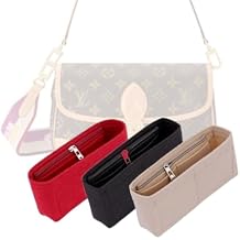 Bag Organizer for LV Diane Handbag 24L x 15H x 9D cm Beige, Style B Side Zipper