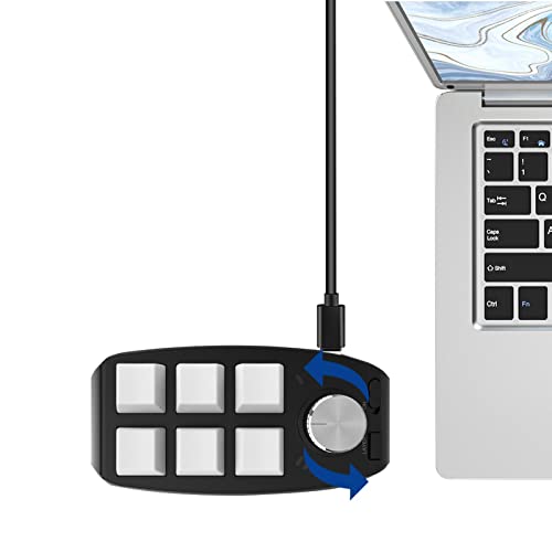 6 Button Keypad,Handed Mechanical Keyboard - USB DIY Programmable Keyboard Keyboard, with Knob