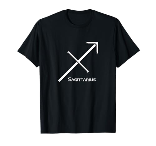 Minimalist logo of the SAGITTARIUS zodiac sign. T-Shirt