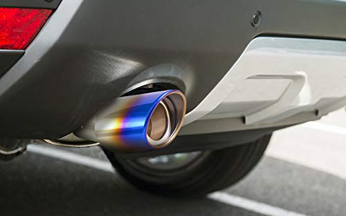 Automaze Car Bent Burnt Oval Exhaust Tail Muffler Tip Show Pipe 60mm, Curved Oval, Stainless Steel