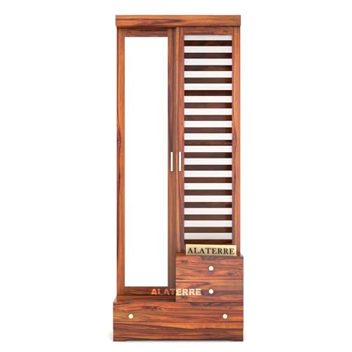 Image of Sheesham Wood Dressing Table with Double Door | Wooden Dressing Table | Sheesham Wood | Bedroom Furniture (Natural)