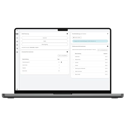 Timemaster WEB Zeiterfassungssystem für 10 Mitarbeiter, inkl. Software für die Mitarbeiterverwaltung, Buchungen der Arbeitszeiten auch im Home Office, erweiterbar um Timemaster Geräte und Funktionen