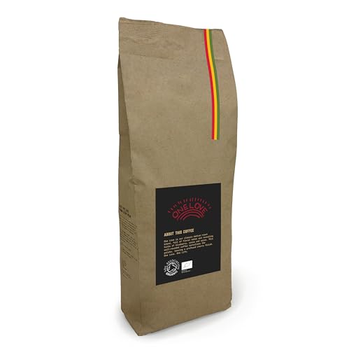 Marley Coffee Medium Roast Organic Coffee Beans 1kg - One Love Blend - Marley Coffee -From The Marley Family - For All Coffee Machines - Medium Roast