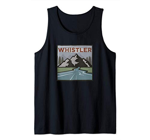 Vintage Whistler, BC, Canada Illustration / Retro Whistler Camiseta sin Mangas