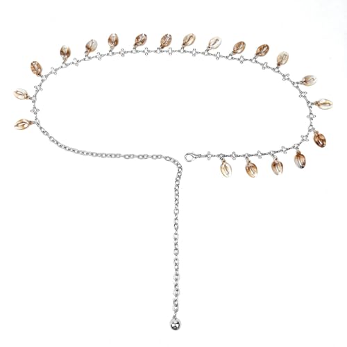 Waist Chain Belt With Handpicked Seashells Adjustable Belly Chain Body Jewelry For Women Dresses And Pants Seashells Waist Belt