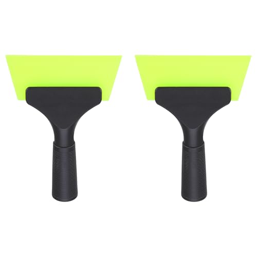 Image of uxcell 2Pcs 5 Inch Shower Squeegee for Glass Doors, All-Purpose Bath Squeegee with Handle for Bathroom Window Mirror Car Glass, Green