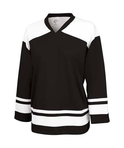 chassé Cheer Oversized Long Sleeve Hockey Jersey for Cheerleaders (YS, Black)
