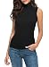 Women Sleeveless Mock Turtleneck/Crew Neck Pullover Plain Slim Fit T Shirt Top