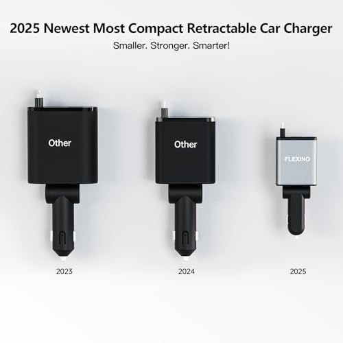 Chargeur de voiture rétractable Flexino 63W pour iPhone 16
