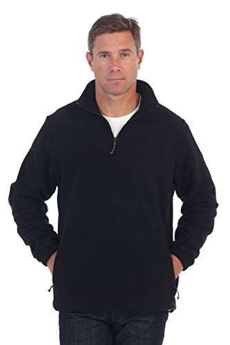 Gioberti Mens Half Zip Polar Fleece Jacket, Black, Medium