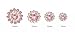 100pcs Sew on Rhinestones Crystals Glass Gems Metal Claw Mixed 8mm 10mm 12mm 14mm Sunflower Gemstones for Sewing Headband Jewelry Crafts Clothes Shoes Belt Accessories(14 Light Pink)
