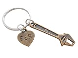 Custom My Guy Can Fix Anything Bronze Wrench Keychain with Hand Stamped Tag for...