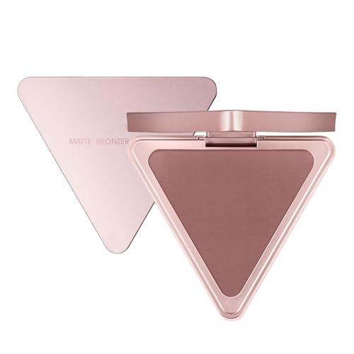 Polvo Contorneador | Bronceador Para Piel Clara - Paleta Compacta De Forma Triangular Mate Para Rostro