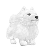 capybaraflying Perro de Peluche Realista, Mascota Samoyedo súper Suave, Juguete único para niños, Ideal para coleccionar y Decorar el hogar.