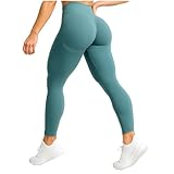 SMILODOX Leggings Damen Amaze Pro mit Scrunch, Butt Lift Sporthose High Waist V-Shape Trainingshose Seamless Blickdicht Yogahose Für Sport Fitness Alltag, Größe:L, Color:Grün