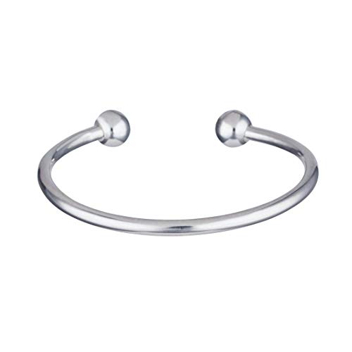 Silverly 10 Mm Sterling Silver Bangles For Women Solid 925-10 Mm Ball Silver Torque Bangle - Small Bracelets For Teenage Girls - Lightweight Solid Silver Cuff Bracelets - Arm Jewellery #TOP1