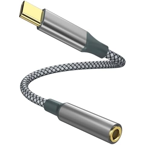 USB C to Aux Audio Dongle Cable Cord, Type C to 3.5mm Female Headphone Jack Adapter for iPhone 16 Pro Max/16 Pro, 15 Pro Max/15 Pro/15 Plus, Samsung Galaxy S23/S22/S21 Ultra, Pixel, iPad Pro, MacBook Cover