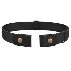 SANSTHS Gürtel Ohne Schnalle Damen Herren Elastischer Stretch Justierbarer Unsichtbare Gürtel Elastisch (1 PC B-schwarz, L:Für Taillenumfang 112-155CM)