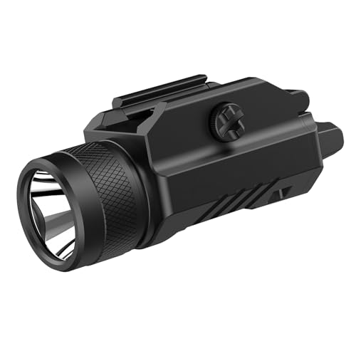 DARKFANG 1250 lumens Picatinny Track Lampe de Poche Tactique, extérieur stroboscopique/Stable/instantané multimode