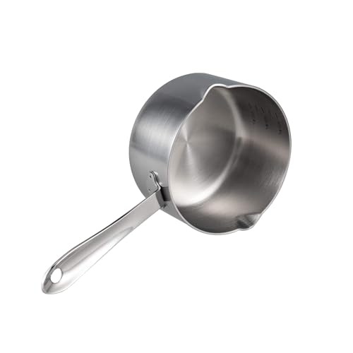 IMEEA Milk Butter Warmer Mini Butter Melting Pot Coffee Maker with Dual Pour Spout 18/10 Tri-Ply Stainless Steel (20oz/600ml) by IMEEA - Used condition - Image 5