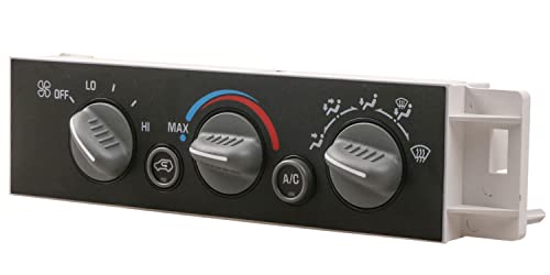 Heater A/C Control Switch Panel Module Without Rear Window Defogger for 1996-2002 Chevy GMC C1500 C2500 C3500 K1500 K2500 K3500 Pickup Suburban Silverado Tahoe Yukon Truck 9378815 599-007 16238895