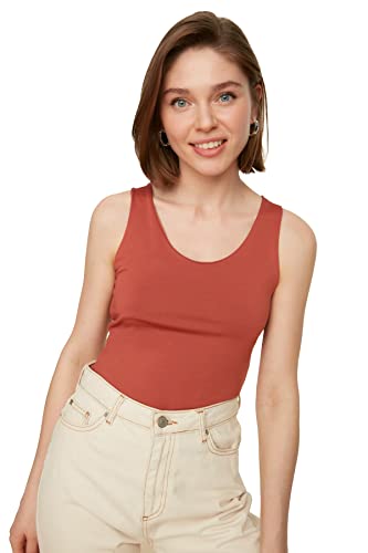 Body en tricot cinnamon Trendyol fini les t-shirts qui plissent sous les vêtements