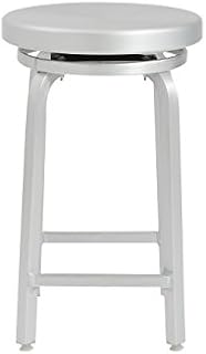 Euro Style Miller Counter Height Swivel Stool, Aluminum