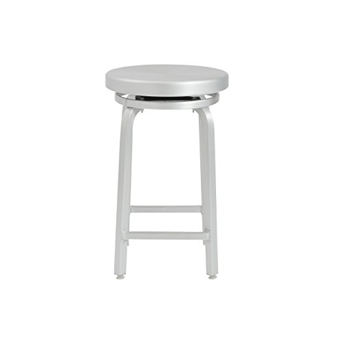 Euro Style Miller Counter Height Swivel Stool, Aluminum