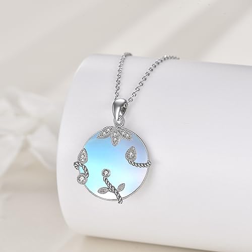 Collana Con Pietra Di Luna YAFEINI | Gioiello In Argento 925 A Goccia | Idea Regalo Perfetta Per Donna | Elegante E Semplice