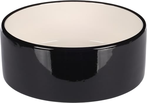 Hundenapf personalisiert aus Keramik M 900ml Schwarz – rutschfest, leicht & hygienisch – Futter- & Wassernapf mit Namen für kleine Hunde & Katzen