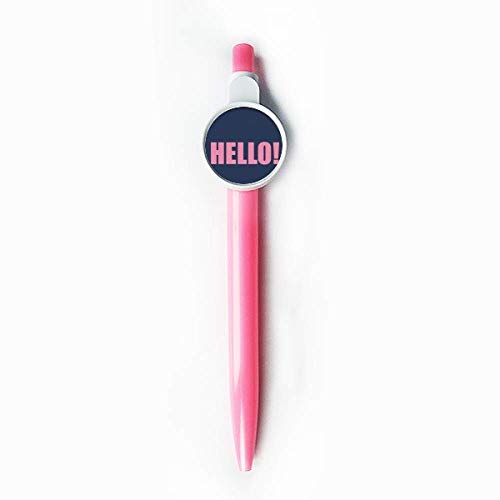 Stylo à bille rétractable noir avec citation positive Hello