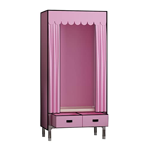 Armario portátil de lona 70x45x168 cm con estantes y cajones marrón